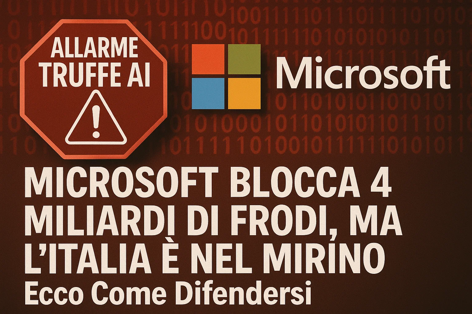 Allarme di Microsoft: +450% di Truffe AI in 2 Anni, Italia a Rischio